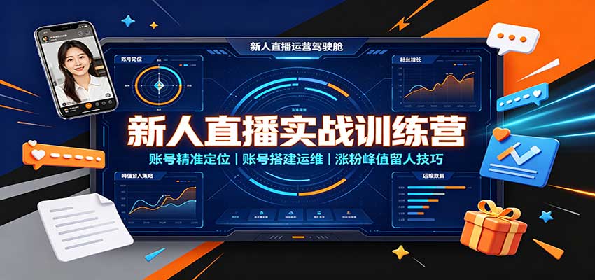 新人直播实战训练营:账号精准定位,账号搭建运维,涨粉峰值留人技巧-子比支付