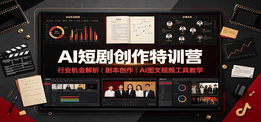 AI短剧创作特训营:行业机会解析,剧本创作,AI图文视频工具教学(文字版)-子比支付