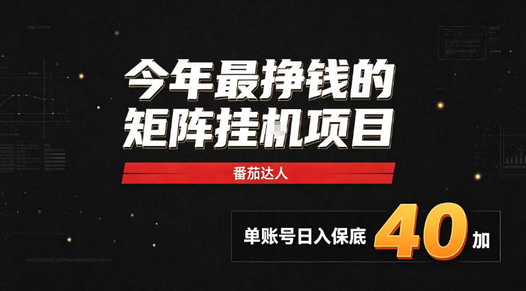 2026热门副业|番茄达人矩阵全自动挂G项目,单账号保底日入40+,无需人工盯守【揭秘】-子比支付